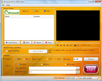 XFreesoft AVI to DVD Creator screenshot