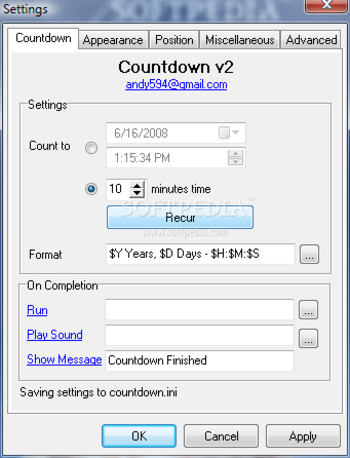 XgD's Countdown screenshot 2