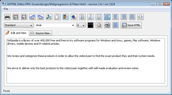 XHTML Edit screenshot