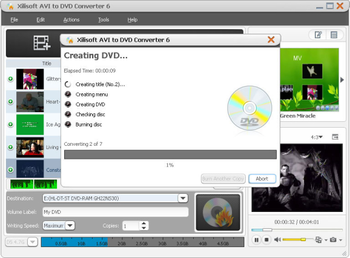 Xilisoft AVI to DVD Converter screenshot