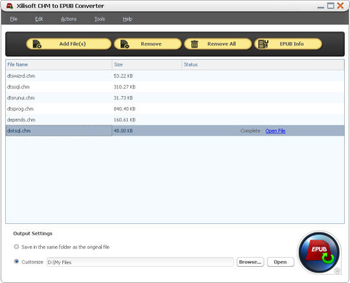 Xilisoft CHM to EPUB Converter screenshot