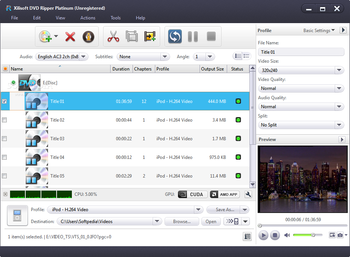 Xilisoft DVD Ripper Platinum screenshot