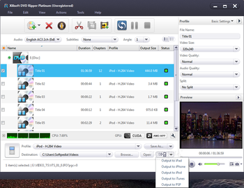 Xilisoft DVD Ripper Platinum screenshot 3