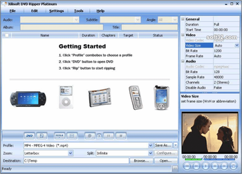 Xilisoft DVD Ripper Platinum screenshot 2