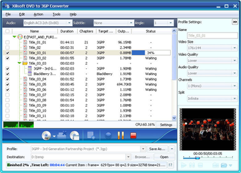 Xilisoft DVD to 3GP Suite screenshot 2