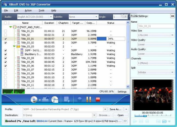 Xilisoft DVD to 3GP Suite screenshot 3