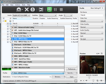 Xilisoft DVD to iPod Converter screenshot