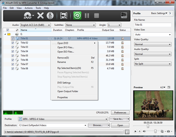 Xilisoft DVD to MP4 Converter screenshot