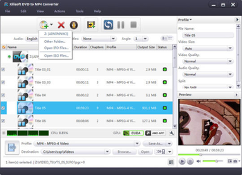 Xilisoft DVD to MP4 converter screenshot