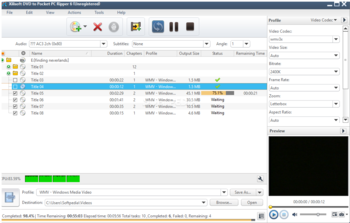 Xilisoft DVD to Pocket PC Ripper screenshot