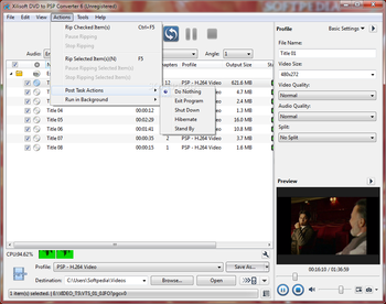 Xilisoft DVD to PSP Converter screenshot 6