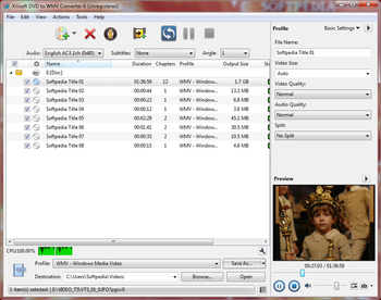 Xilisoft DVD to WMV Converter screenshot