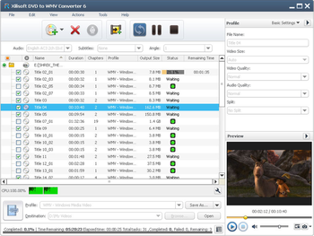 Xilisoft DVD to WMV Converter screenshot