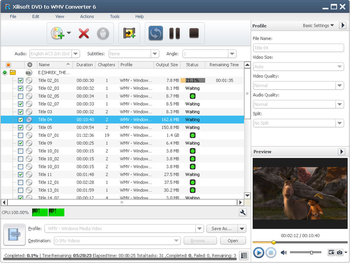 Xilisoft DVD to WMV Converter screenshot