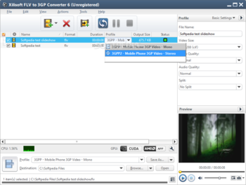 Xilisoft FLV to 3GP Converter screenshot 3