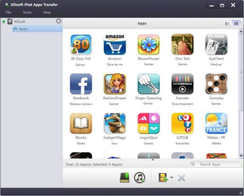 Xilisoft iPad apps transfer screenshot
