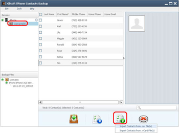 Xilisoft iPhone Contacts Backup screenshot 3