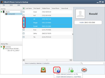 Xilisoft iPhone Contacts Backup screenshot 4