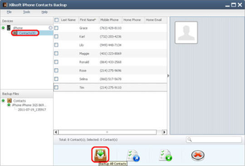 Xilisoft iPhone Contacts Backup screenshot 5