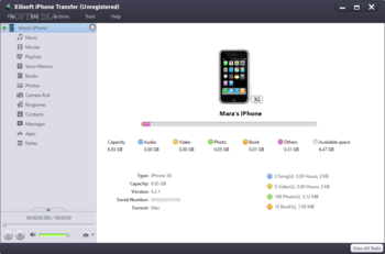 Xilisoft iPhone Transfer screenshot