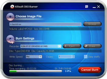 Xilisoft ISO Burner screenshot