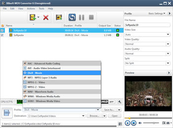 Xilisoft MOV Converter screenshot