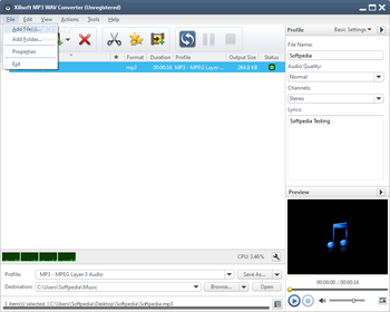 Xilisoft MP3 WAV Converter screenshot 3