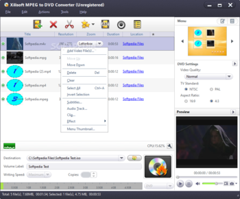 Xilisoft MPEG to DVD Converter screenshot