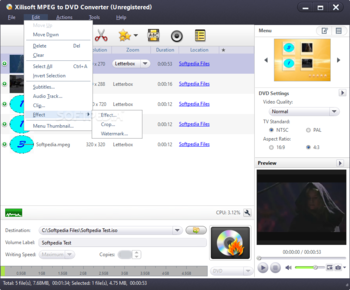 Xilisoft MPEG to DVD Converter screenshot 3