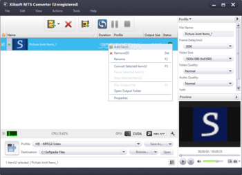 Xilisoft MTS Converter screenshot