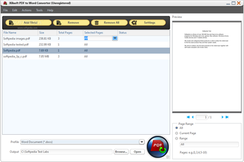 Xilisoft PDF to Word Converter screenshot