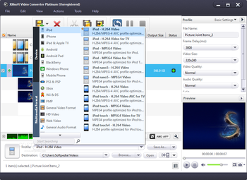 Xilisoft Video Converter Platinum screenshot 2