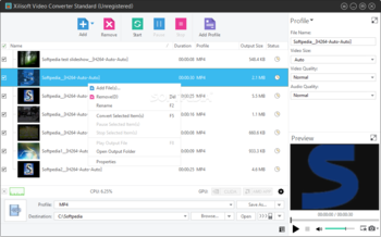 Xilisoft Video Converter Standard screenshot