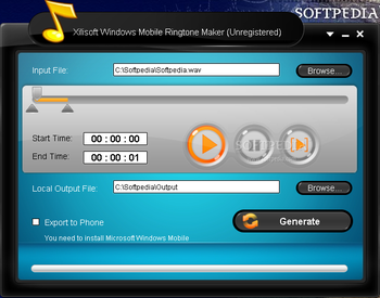 Xilisoft Windows Mobile Ringtone Maker screenshot