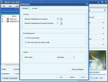 Xilisoft Zune Video Converter screenshot