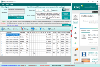 Xing Lead Extractor screenshot