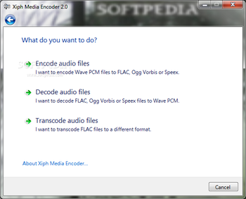 Xiph Media Encoder screenshot