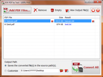 XiXi PDF to Text screenshot