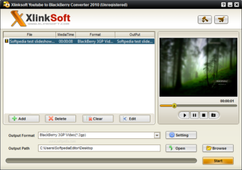 Xlinksoft Youtube to BlackBerry Converter screenshot