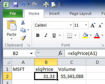 XLQ Add-in for Excel 2010  screenshot
