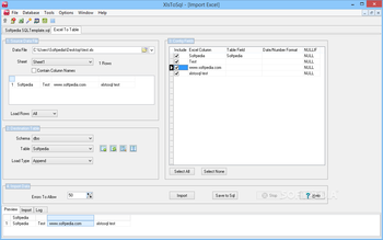 XlsToSql screenshot