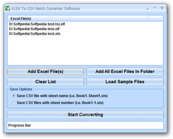 XLSX To CSV Batch Converter Software screenshot