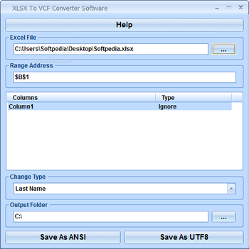 XLSX To VCF Converter Software screenshot