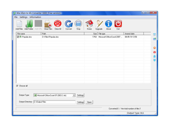 Xlsx Xlsm To Xls Converter 3000 screenshot