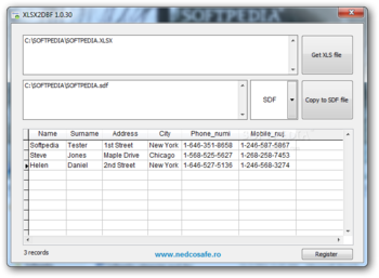 XLSX2DBF screenshot