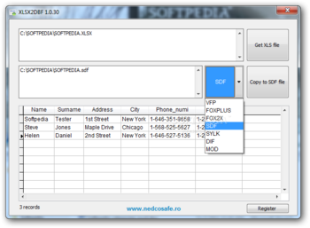 XLSX2DBF screenshot 2