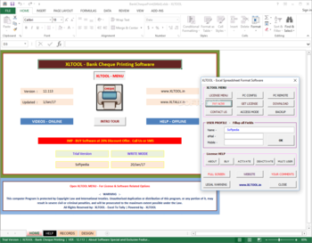 XLTool Bank Cheque Printing Software screenshot 2