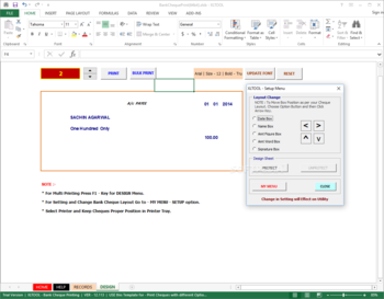 XLTOOL - Bank Cheque Printing Software screenshot 5