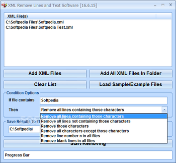 XML Remove Lines and Text Software screenshot 2
