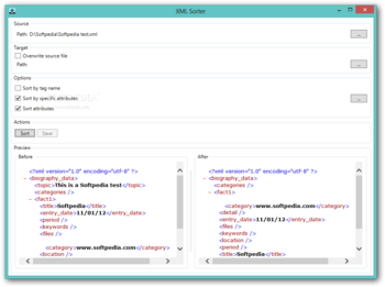 XML Sorter screenshot